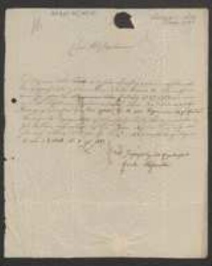 Brief von Friedrich Hofmeister an August Emanuel Fürnrohr