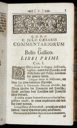 C. Julii Cæsaris Commentariorum De Bello Gallico.