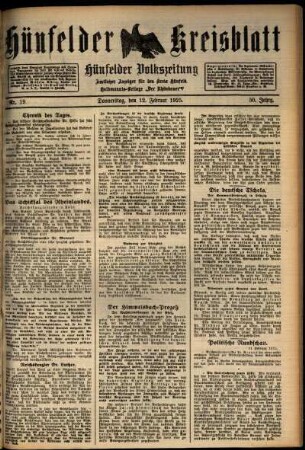 Ausgabe vom Donnerstag, den 12. Februar 1925.
