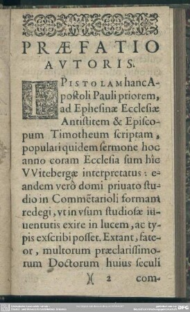 Praefatio Autoris