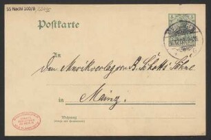 Brief an B. Schott's Söhne : 30.12.1903