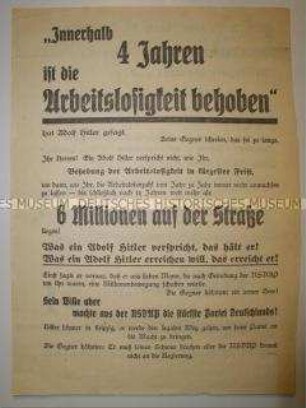 Wahlflugblatt der NSDAP zu den Reichstagswahlen am 14. September 1932