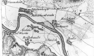 Dresden-Gohlis. Ausschnitt aus: Situationskarten von den Kriegsschauplätzen des 7jährigen Krieges, Bl. 4 Dresden-Schandau, 1805 (Sign.: VIII 57)
