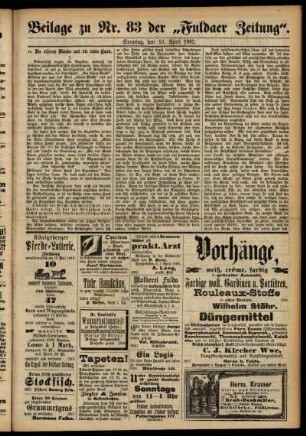 Zweite Ausgabe vom Sonntag, den 10. April 1892.
