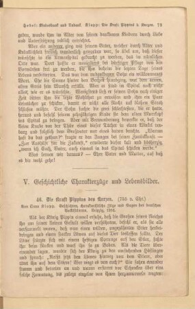 V. Geschichtliche Charakterzüge und Lebensbilder