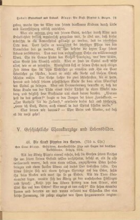 V. Geschichtliche Charakterzüge und Lebensbilder