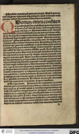 Quoniam omni confitenti necessarium est hanc confessionem generalem dicere et facere...