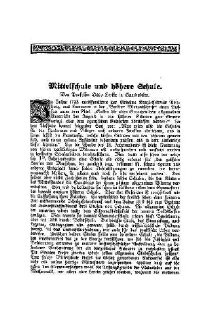 Mittelschule und höhere Schule