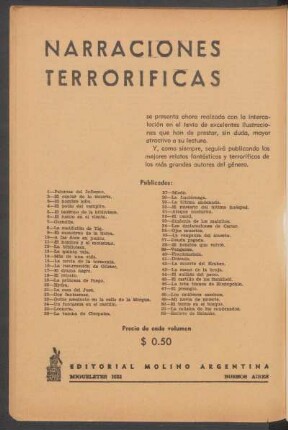 "Narraciones Terroríficas" publicados