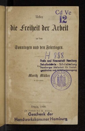 Über die Freiheit der Arbeit an den Sonntagen und den Feiertagen