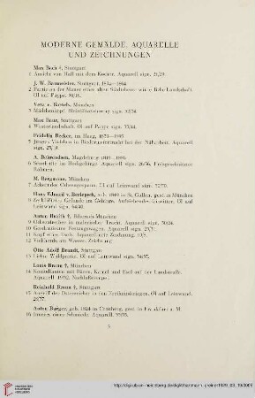 Moderne Gemälde, Aquarelle und Zeichnungen (Nr.1-166)