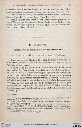 II. Capitel: Ueberlieferte Aphroditebilder des vollendeten Stils