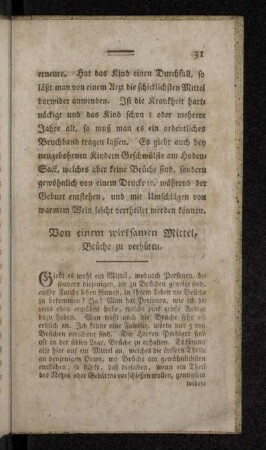 Von einem wirksamen Mittel, Brüche zu verhüten.