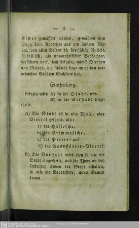 Eintheilung