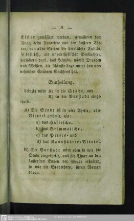 Eintheilung