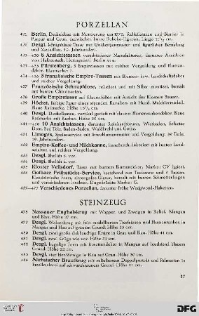 Porzellan (Nr. 421-477)