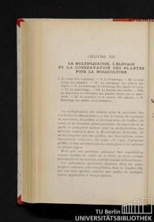 Chapitre XIII. - La multiplication, l'èlevage et la conservation des plantes pour la mosaïculture