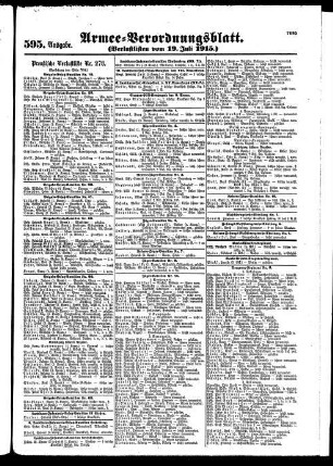 595. Ausgabe. Montag, 19. Juli 1915