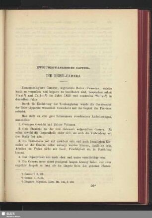 Zweiundzwanzigstes Capitel. Die Reise-Camera