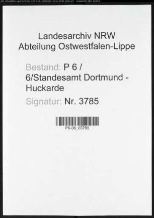 Namensverzeichnis Dortmund - Huckarde, Todesfälle