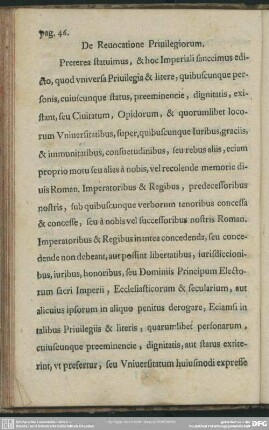 De Revocatione Privilegiorum [Cap. XIII.]