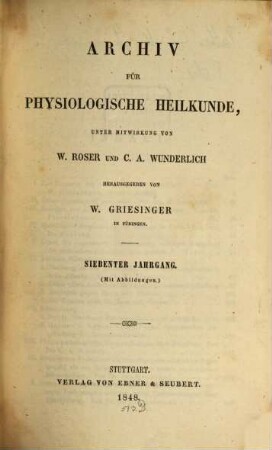 Archiv für physiologische Heilkunde. 7. 1848