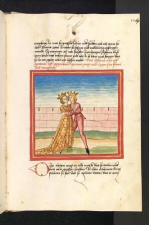 Sidonia und Pontus umarmen und küssen sich zur Begrüßung