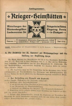 11.1918: Krieger-Heimstätten