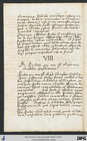 [fol. 25] De rectore, qui non est academici senatus consiliarius