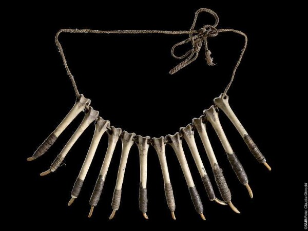 Necklace made from chisels and monkey bones