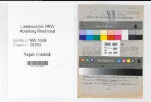 Entnazifizierung Friedrich Nagel , geb. 26.02.1901 (Lokfuehrer)