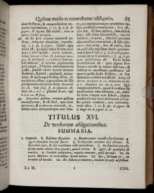 Titulus XVI. De verborum obligationibus