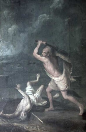 Typologische Darstellung von Szenen des Alten Testaments — Kain erschlägt Abel
