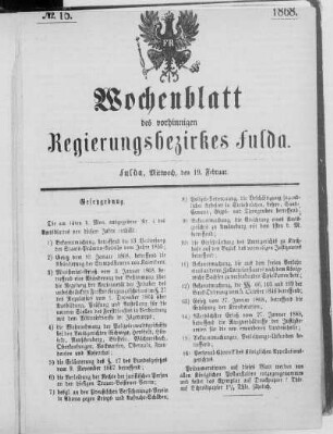 No. 15., Ausgabe vom 19. Februar 1868
