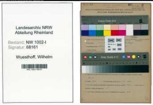 Entnazifizierung Wilhelm Wuesthoff , geb. 06.03.1893 (Ingenieur)