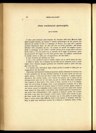 Alcune considerazioni spettroscopiche