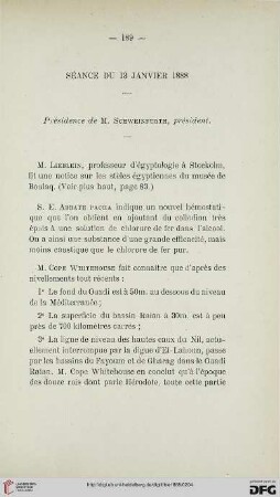 Séance du 13 Janvier 1888