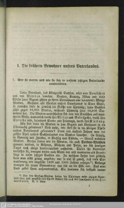 I. Die frühern Bewohner unsers Vaterlandes