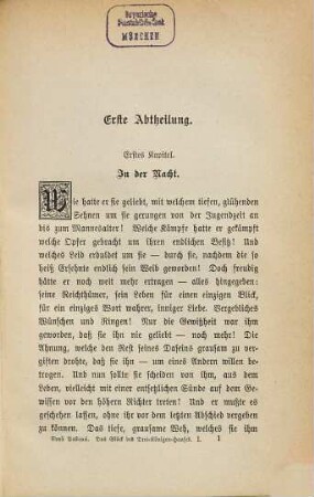 Das Glück des Drei-Königen-Hauses : Roman, 1. Band