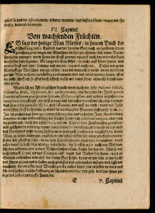VI. Capittel. Von wachsenden Früchten.