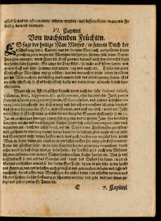VI. Capittel. Von wachsenden Früchten.