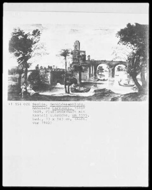 Römische Flußlandschaft mit Kastell und Brücke