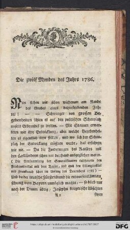 Die zwölf Monden des Jahrs 1786