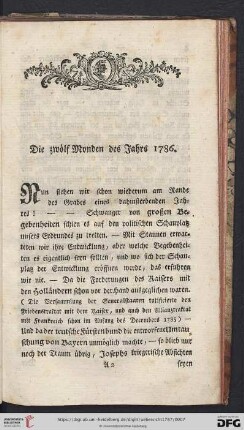 Die zwölf Monden des Jahrs 1786