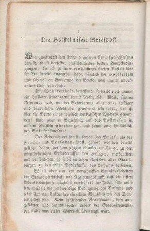 1. Die Holsteinische Briefpost.