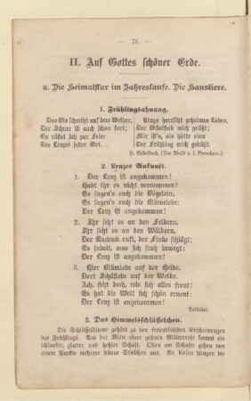 a. Die Heimatflur im Jahreslaufe. Die Haustiere
