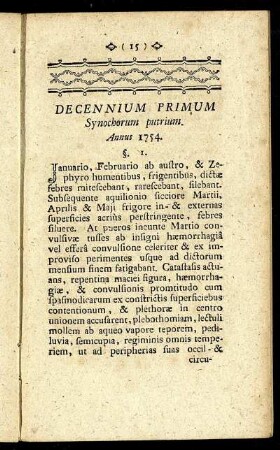 Decennium Primum.