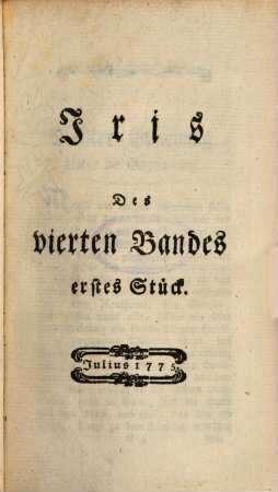Iris : Vierteljahresschrift für Frauenzimmer, 4. 1775