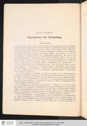 Zweiter Abschnitt Organisation und Verwaltung