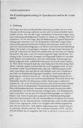 Die Einstellungsbekundung im Sprachsystem und in der Grammatik